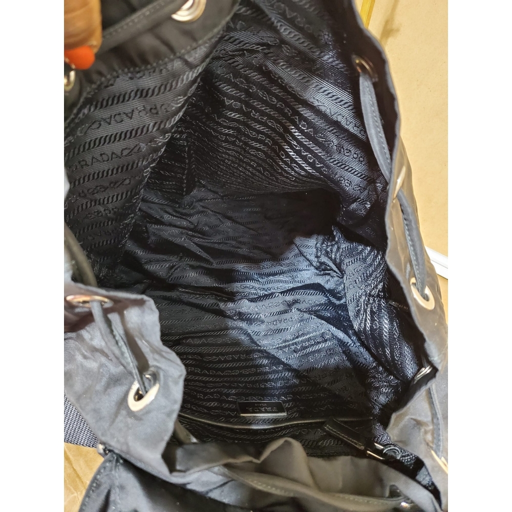PRADA Black Tessuto Nylon Zainetto Backpack Bag - Picture 11 of 11